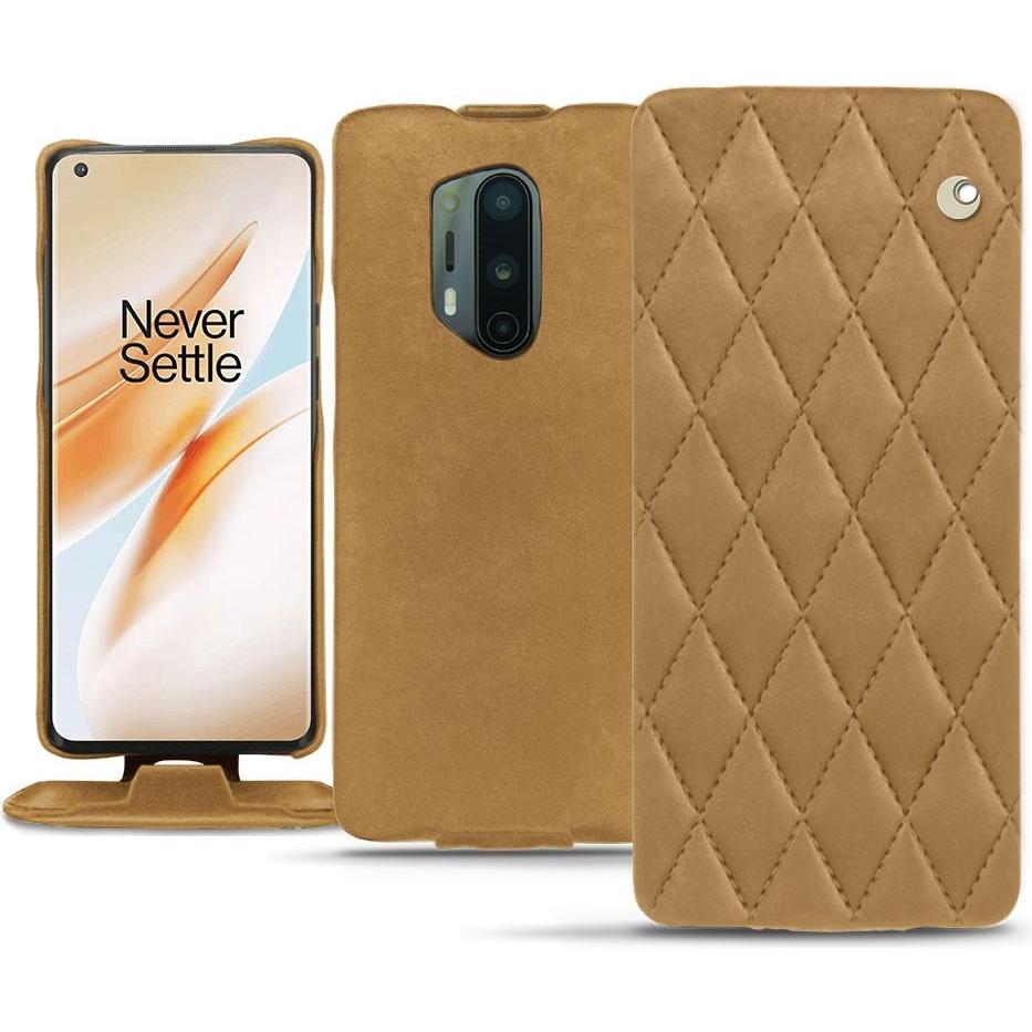 Noreve Lederschutzhülle vertikal (OnePlus 8 Pro), Smartphone Hülle, Braun