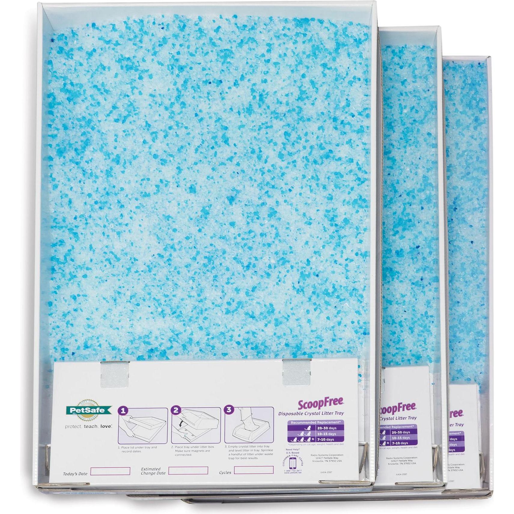 SCOOPFREE Litiere de rechange Blue Cristal - Lot de 3 - Pour chat