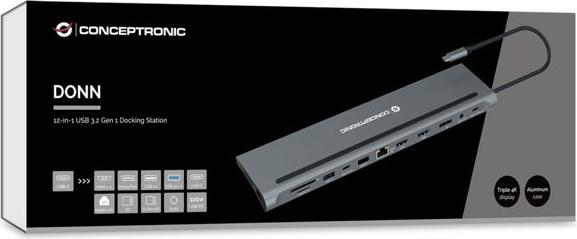 Produktbild Conceptronic 12-in-1 Dockingstation (USB-C, 12 Ports)