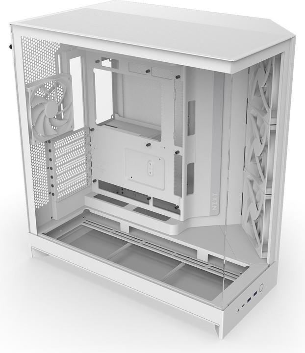 Productafbeelding NZXT H9 Flow (2025) All White Midi Tower ATX Gaming Gehäuse weiss mit Glasfenster (ATX, Mini-ITX, mATX)