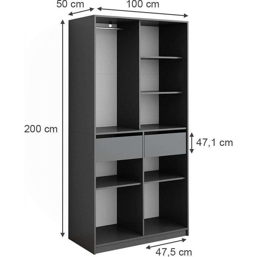 Thumbnail - Vicco, Kleiderschrank, Elmo (100 x 50 x 200 cm)