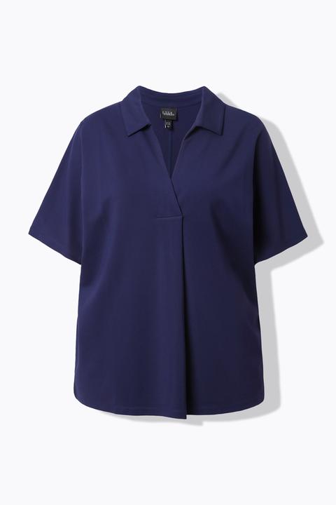 Produktbild Ulla Popken Sweatshirt, Oversized, Hemdkragen, Halbarm (54)