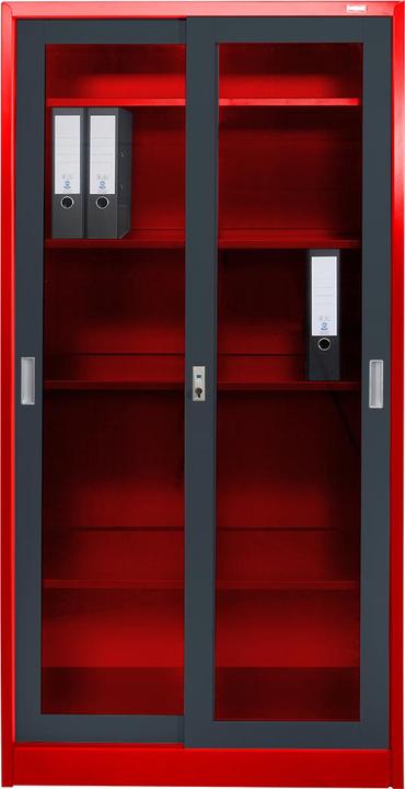 Image du produit Jet-Line Armoire de classement St. Petersburg rouge gris foncé (90 x 40 x 185 cm)