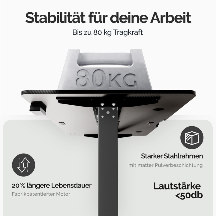 Produktbild Casaria Höhenverstellbarer Schreibtisch (160 x 75 x 118 cm)