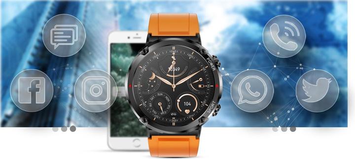 Produktbild Gravity GT21-2 Smartwatch + orangefarbenes Silikonarmband