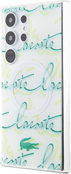 Actual product image Lacoste LCHMLUSCN S928 biały/white hardcase Double Layer Script (Samsung Galaxy S24 Ultra)