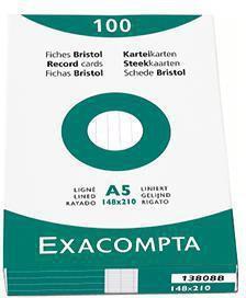 Image du produit Exacompta Fiches (55 x 74 mm, 100x, 205 g/m²)