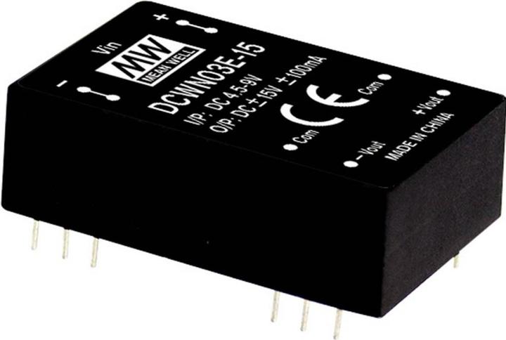 Image du produit MeanWell Modules convertisseurs DC/DC Série DCWN03 Boîtier DIP/DIL24 Double sortie 1 régulée