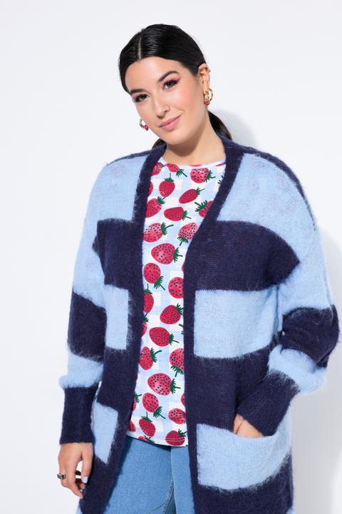 Produktbild Studio Untold Long-Strickjacke, offene Form, Blockstreifen (46, 48)