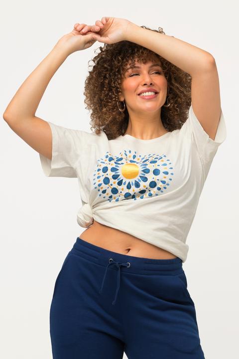 Image du produit Ulla Popken T-shirt en A à col rond et manches courtes. Mandala. (42, 44)