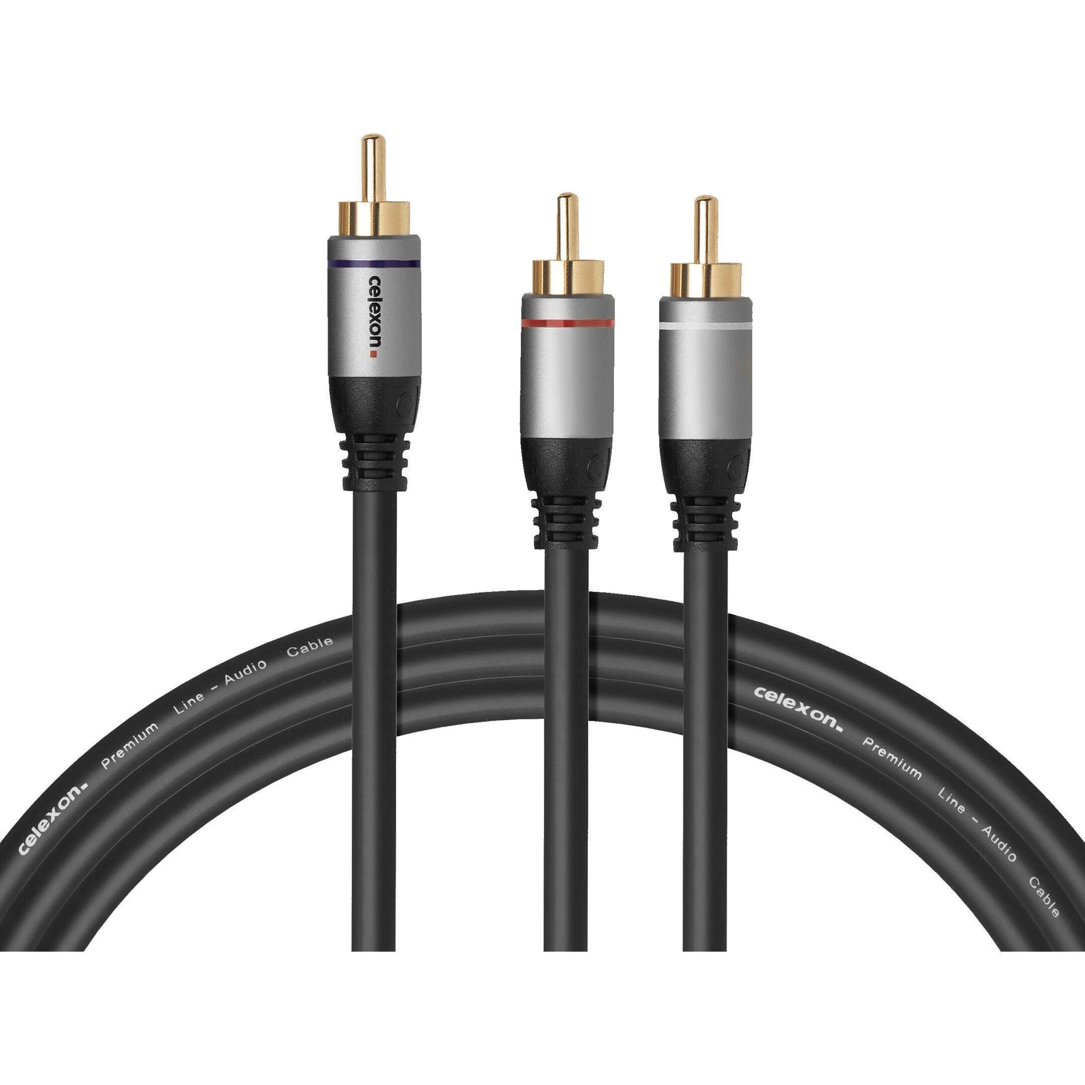 Celexon Cinch auf 2x Cinch Audiokabel 3,0m - Professional Line (3 m, Cinch), Audio Kabel