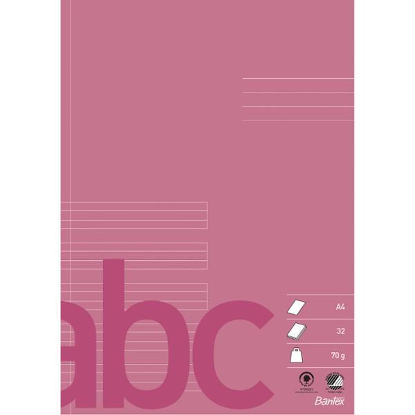 Image du produit Bantex CAHIER SCOLAIRE A4 32S 70G ½ VIERGE ½ MAISON, RUBIS