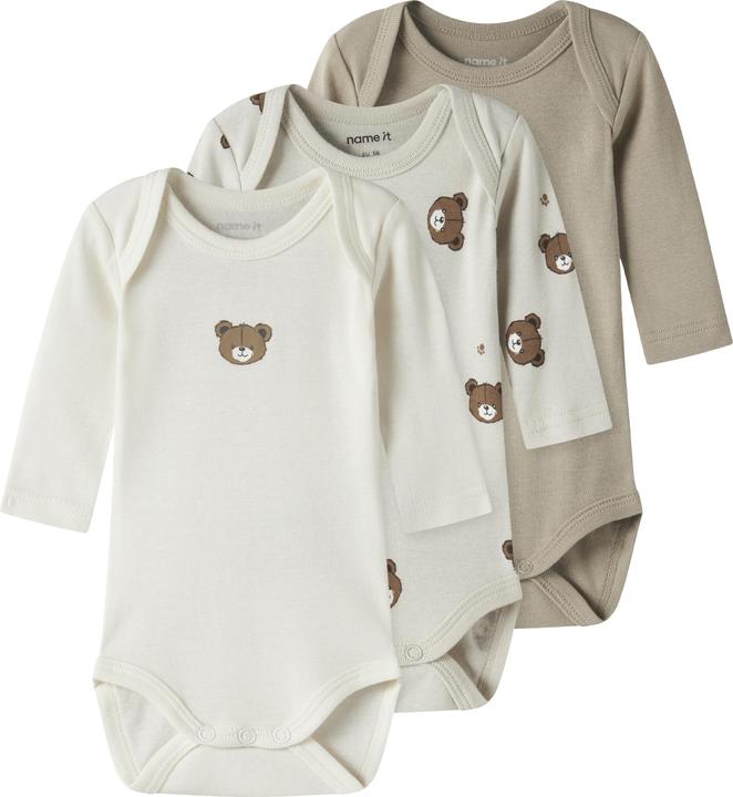 Produktbild Name it Nbnbody 3p Ls Pumice Bear Noos (98)