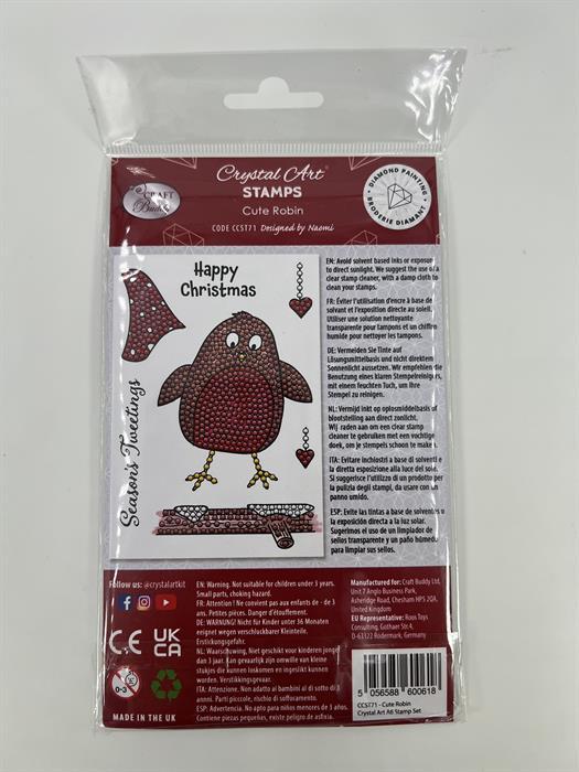 Actual product image Craft Buddy Robin, Crystal Art A6 Stamp Set