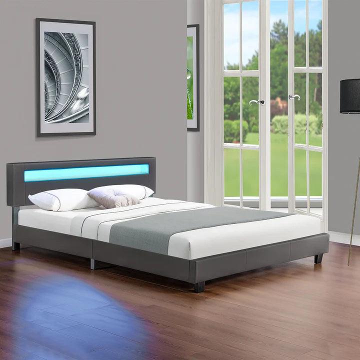 Image du produit Juskys LED Lit rembourré Paris (180 x 200 cm)