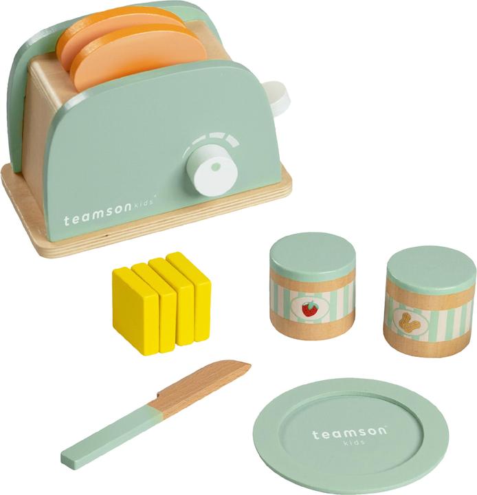 Teamson Kids - Little Chef Frankfurt Holztoaster Spielkchenzubehr - Grn - 11-tlg