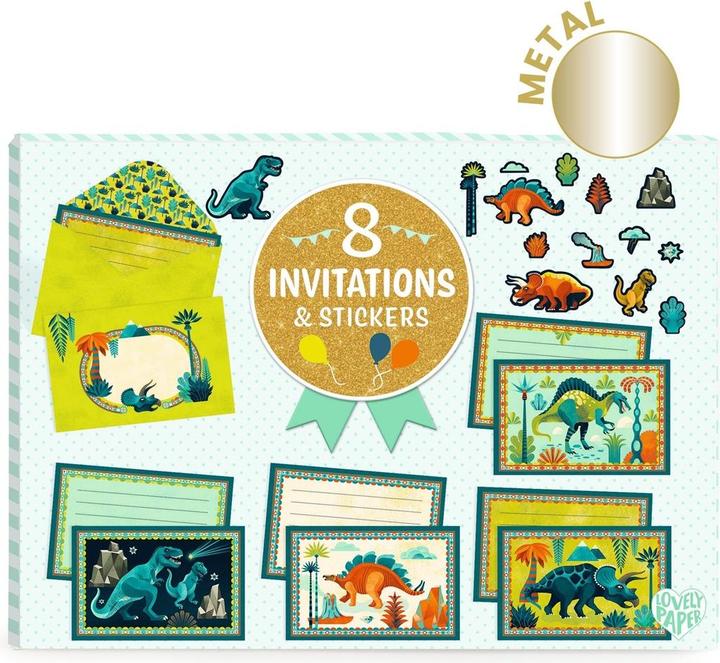 Image du produit Djeco Einladungskarten-Set Dino (8 pcs)