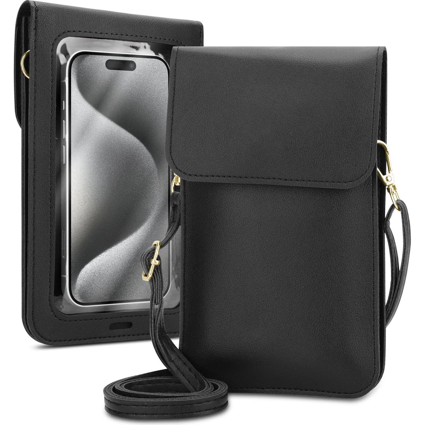 Cadorabo Handytasche für Nokia 7.1 PLUS / X7 Damen Umhängetasche (Nokia 7.1 Plus), Smartphone Hülle, Schwarz