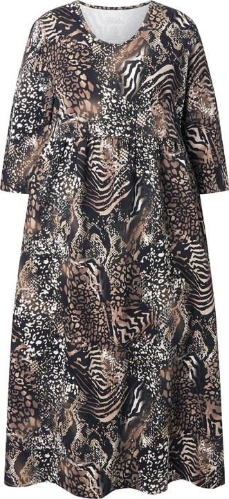 Produktbild Ulla Popken Jersey-Maxikleid, A-Linie, Rundhals, 3/4-Arm, Taschen (50, 52)