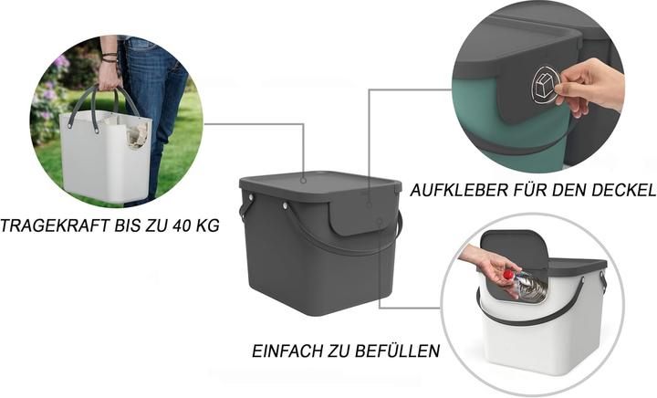 Immagine prodotto Rotho Albula afvalscheiders - set van 2 - 40L - zwart/blauw (1041399999AZ) (80 l)