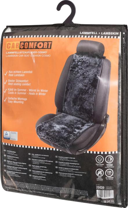 Produktbild CarComfort Sitzaufleger aus Lammfell Cosmo anthrazit 12-14 mm Fellhöhe