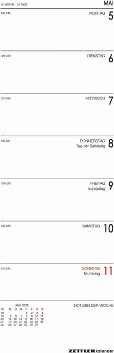 Nährwerte und Zutaten Vormerkbuch 2025 rot, 10,5x29,7cm, Taschenkalender mit 64 Seiten, Drahtkammbindung, 1