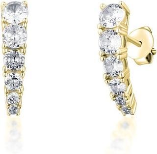 Image du produit JVD - Sparkling gold plated earrings with clear zircons SVLE1618XH2GO00