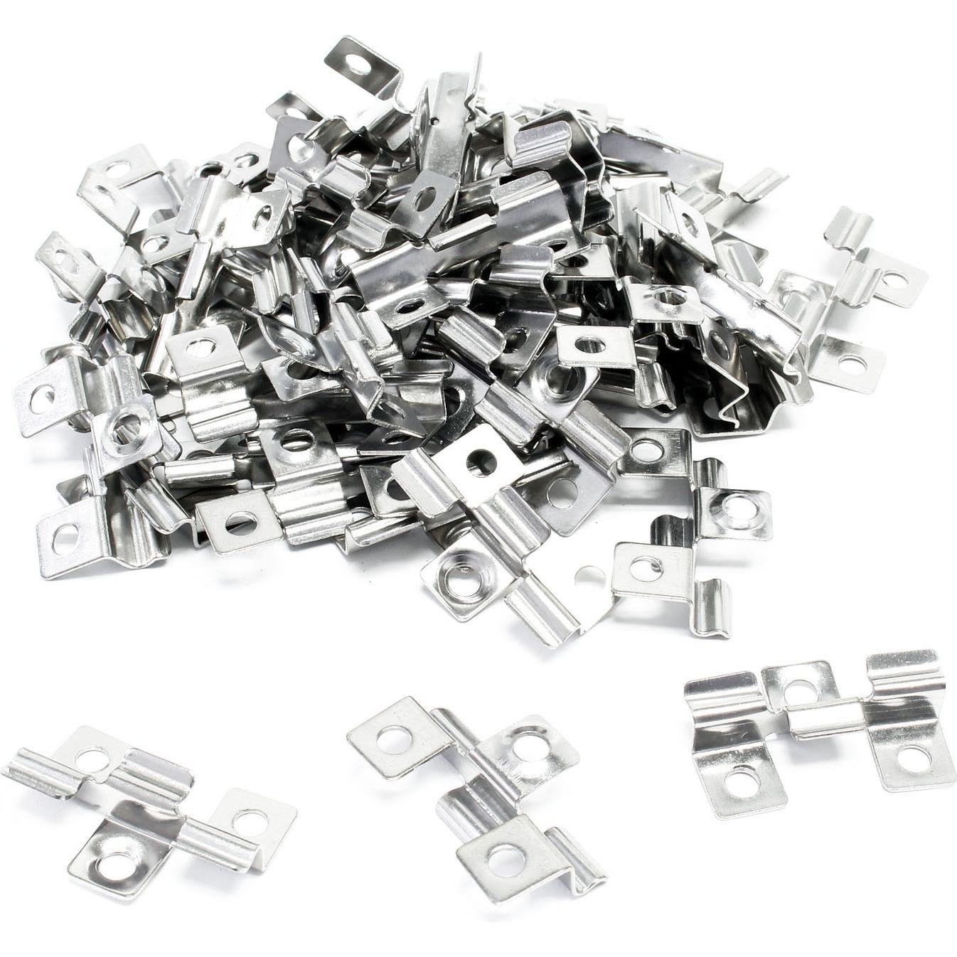 Thumbnail - Wiltec, Gartenbodenbelag, 50x Edelstahl Clips 6mm Terrassen Dielen Montageclips Befestigungsklammer (50 x)