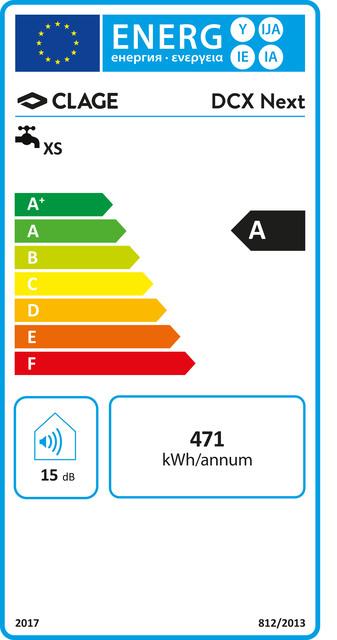 Energy Label Clage DCX Next E-comfort flow-through
