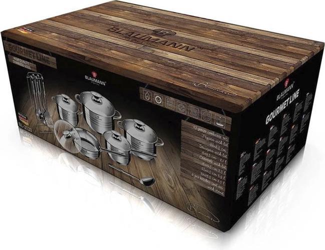 Immagine prodotto Blaumann Gourmet (24 cm, Set di pentole e padelle da cucina, Acciaio inossidabile)