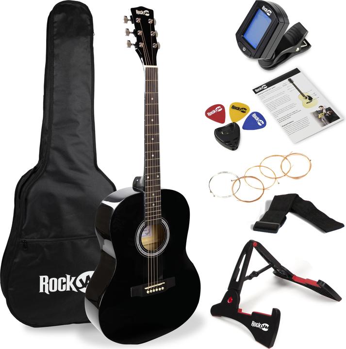Actual product image PDT RockJam W-101 Acoustic Guitar Black (Acoustic guitar)