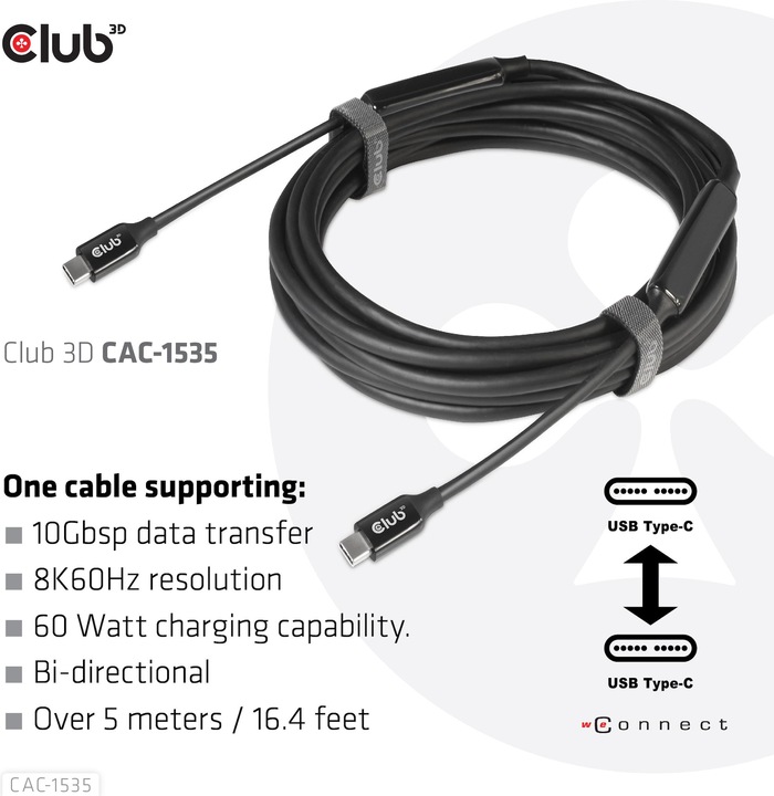 Produktbild Club 3D C – C (5 m, USB 3.2 Gen 2)