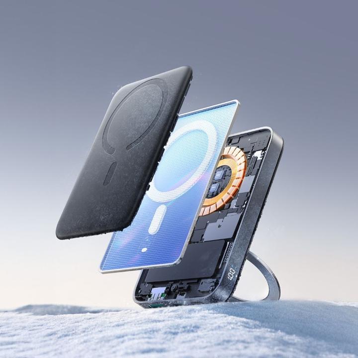 Produktbild Joyroom magnetic wireless powerbank JR-PBM12 22.5W with handle (black) (10000 mAh, 22.50 W, 38.50 Wh)