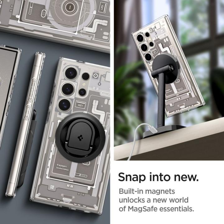 Actual product image Spigen Ultra Hybrid Metal Ring Zero One (MagFit) Galaxy S24 Ultra Case, Natural Titanium (Samsung Galaxy S24 Ultra)