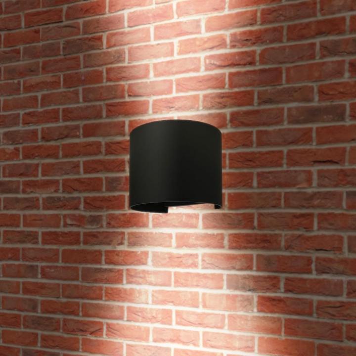 Image du produit V-TAC VT756B Applique murale 6W avec puce Bridglux Corps noir rond IP65 4000K (700 lm, IP65)