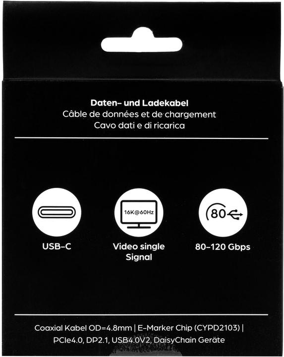 Produktbild Onit Thunderbolt-5-Kabel USB C - USB C 1 m, Weiss (1 m, USB 4.0, 240 W)