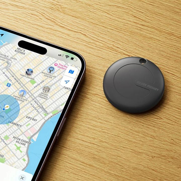 Produktbild Silver Monkey Tag silicone locator, compatible with Apple Find My + case - black