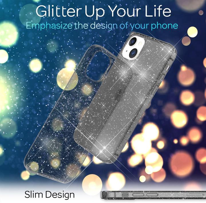 Actual product image Nalia Clear glitter silicone cover (Apple iPhone 13)