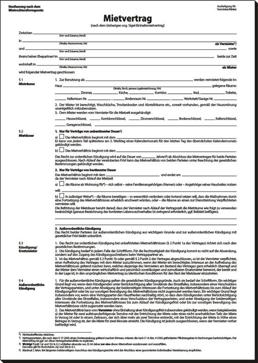Sigel Rental agreements MV464 A4 4 pages 2 sheets (4 x)