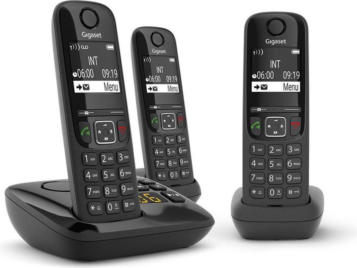 Produktbild Gigaset AS690AR Trio - zwart - met antwoordapparaat - 3 handsets