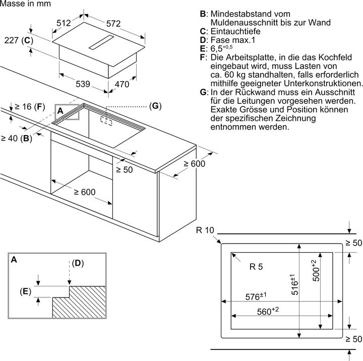 Image du produit Bosch Hausgeräte PVS601B16E (57.20 cm, Table de cuisson à induction)