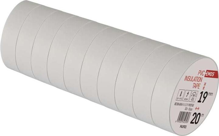 Actual product image Emos Insulating tape PVC 19mm/20m white, 10 pcs. (19 mm)