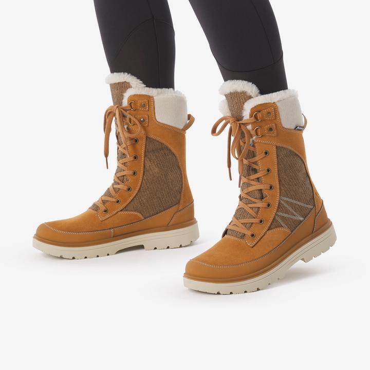 Image du produit Quechua Bottes de randonnée neige chaudes et imperméables femme, NH900 Haute Cuir marron (38)