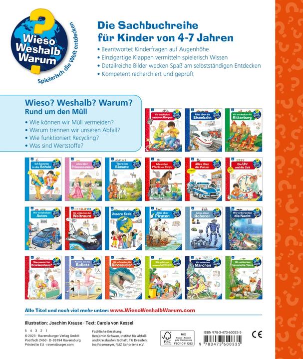 Actual product image Ravensburger Wieso? Weshalb? Warum?, Band 74: Rund um den Müll (German, Carola of Boiler, Joachim ruffle, 2023)