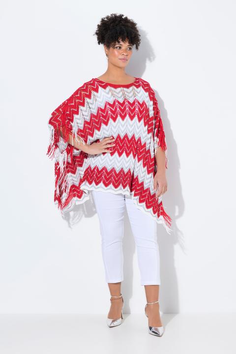 Immagine prodotto Miamoda Poncho, oversized, Zackenstrick mit Glitzer (42, 44, 46, 48)