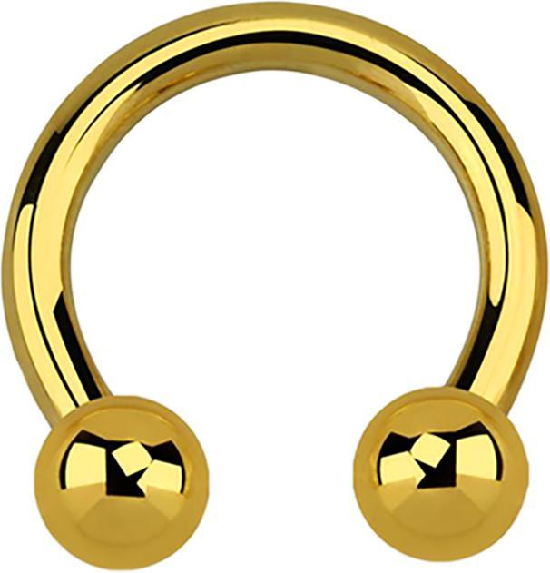 Image du produit Star Piercing Circular Barbell doré avec deux boules (sans laiton, Acier chirurgical 316L)