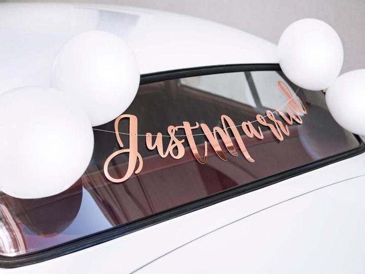 Actual product image Partydeco Party Accessory Car Decoration Set Rose Gold/White (1 pcs.)