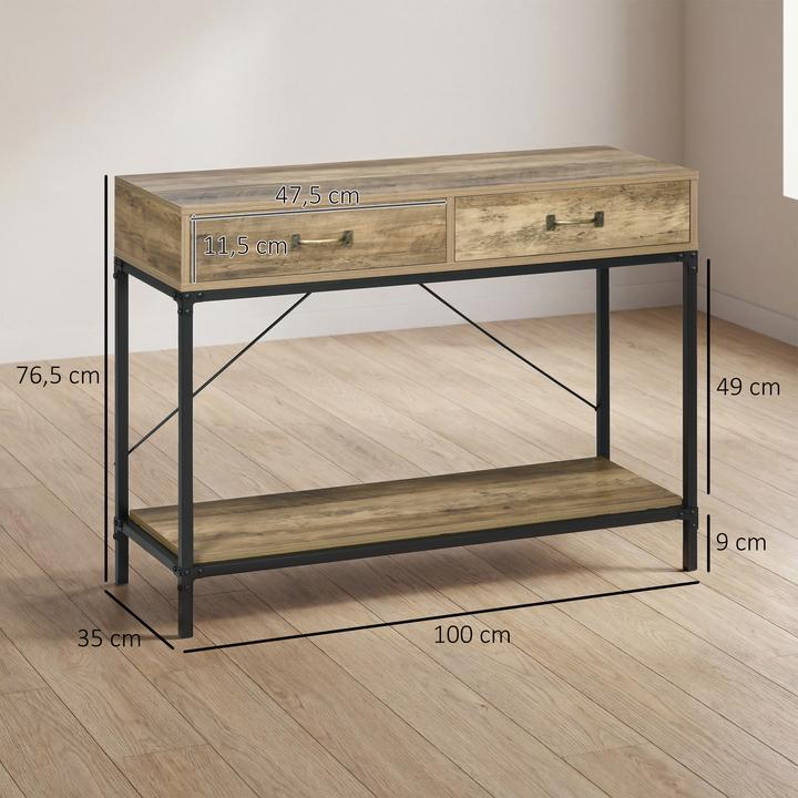 Image du produit Homcom Table console avec 2 tiroirs (35 x 35 x 76.50 cm)
