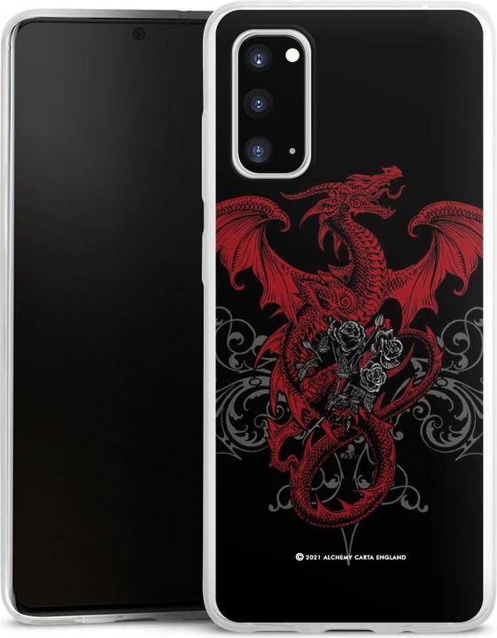 Produktbild DeinDesign Slim Case für Samsung Galaxy S20 Silikon Hülle Ultra Dünn Handyhülle Drache Gothic Rot (Samsung Galaxy S20)
