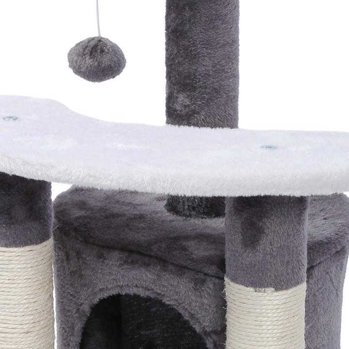 Produktbild Wiltec Kratzbaum 67cm Grau/Weiss Katzen Kletterbaum Katzenkratzbaum Katzenbaum (67 cm, Grau/Weiss)